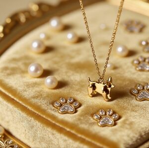 14K Gold Dog Pendant Necklace Minimalist Corgi Charm Jewelry